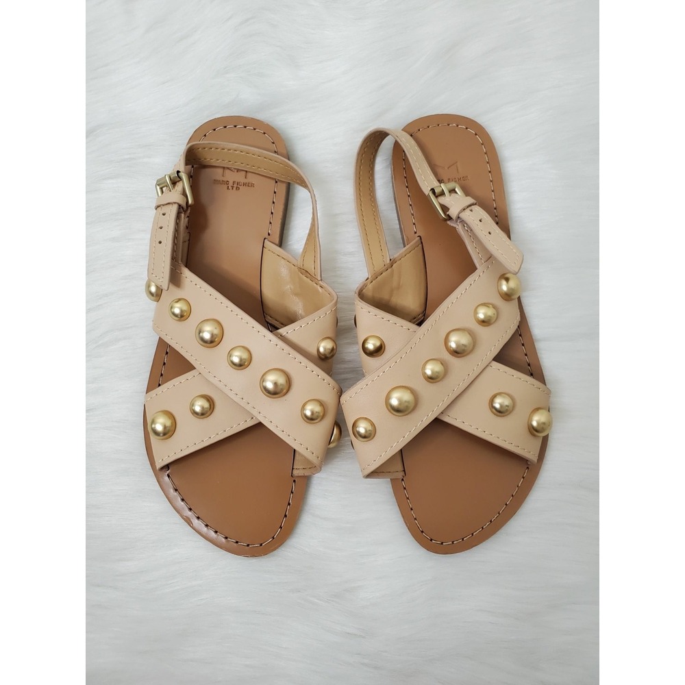 MARC FISHER LTD Stuffed Khaki Sandals size 7.5M